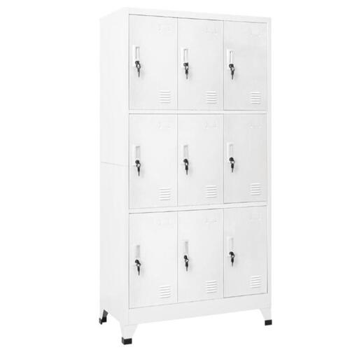 Lockerskab med 9 rum 90x45x180 cm grå