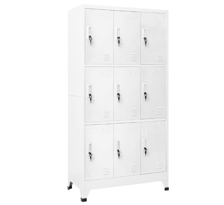Lockerskab med 9 rum 90x45x180 cm grå