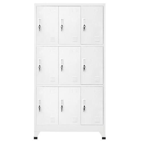 Lockerskab med 9 rum 90x45x180 cm grå
