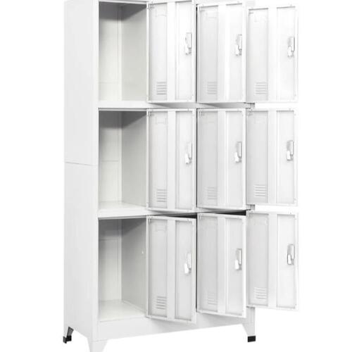 Lockerskab med 9 rum 90x45x180 cm grå