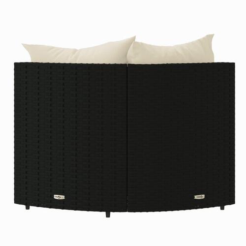Hjørnemoduler til havesofa 2 stk. med hynder polyrattan sort