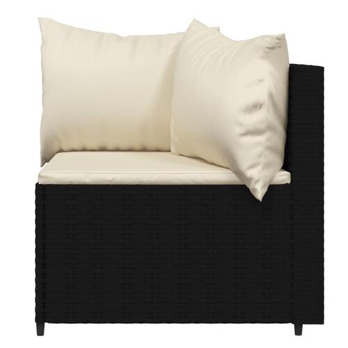 Hjørnemoduler til havesofa 2 stk. med hynder polyrattan sort