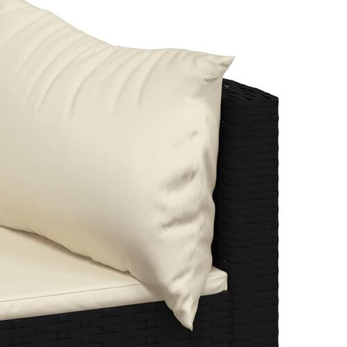 Hjørnemoduler til havesofa 2 stk. med hynder polyrattan sort
