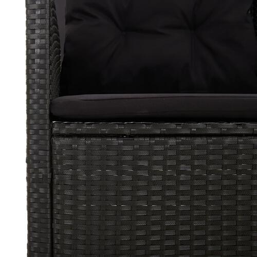Hjørnemodul til sofa med hynder polyrattan sort