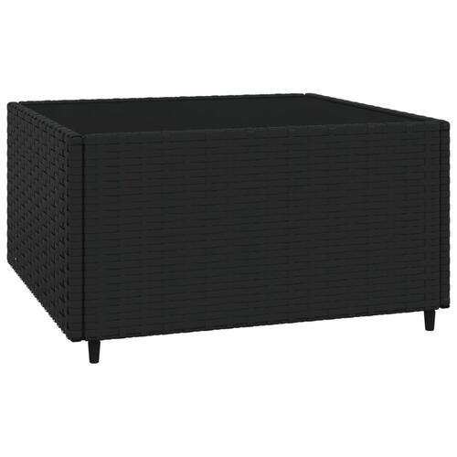 Loungesæt til haven 4 dele med hynder polyrattan sort