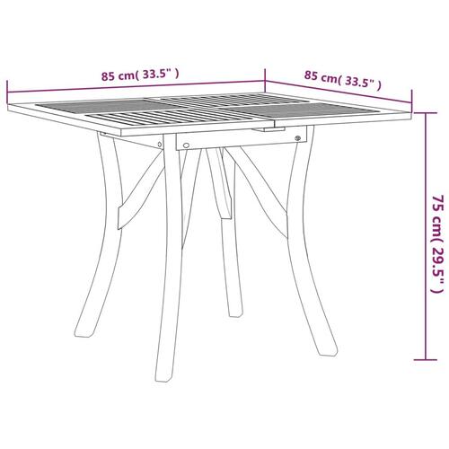 Havebord 85x85x75 cm massivt akacietræ