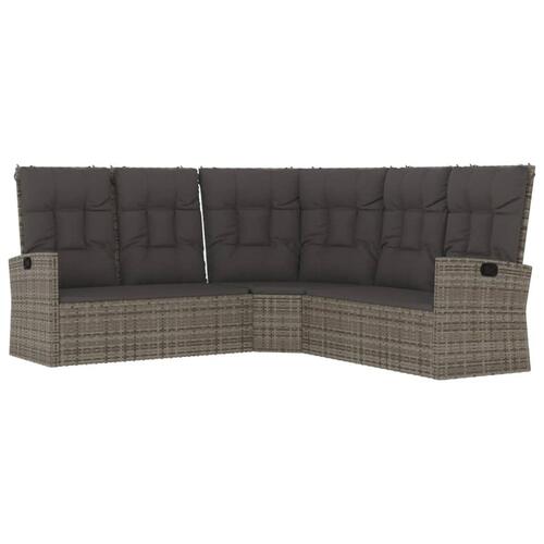 Loungesæt til haven 4 dele med hynder polyrattan sort