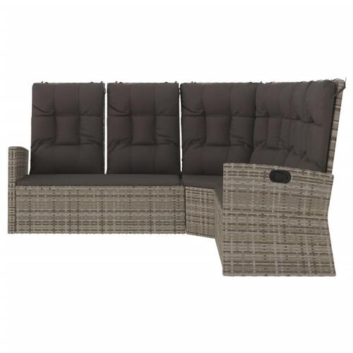 Hjørnemodul til sofa med hynder polyrattan grå