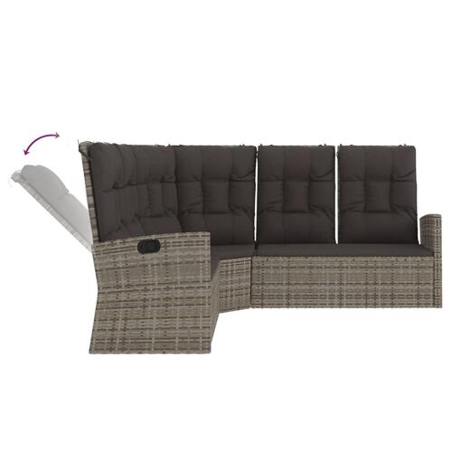 Hjørnemodul til sofa med hynder polyrattan grå