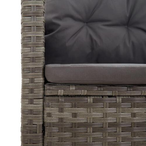 Hjørnemodul til sofa med hynder polyrattan grå