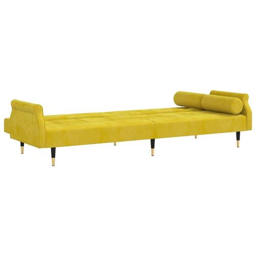 Sovesofa med hynder velour gul