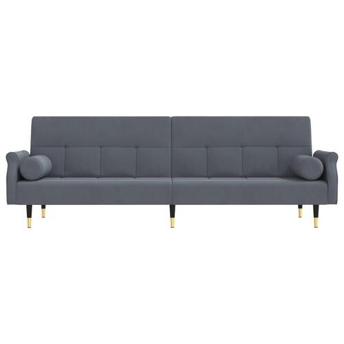 Sovesofa med hynder velour mørkegrå