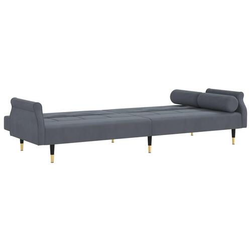 Sovesofa med hynder velour mørkegrå
