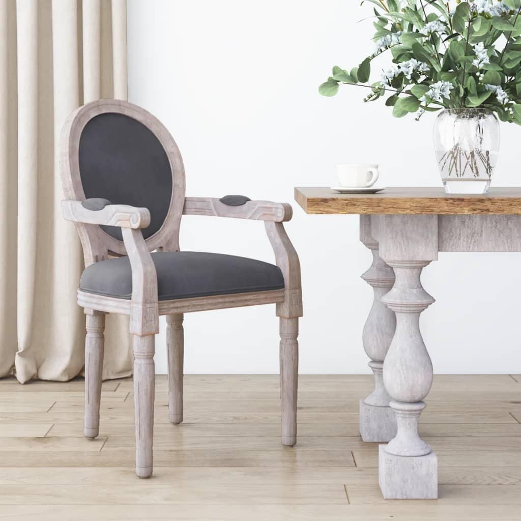 Spisebordsstol 54x56x96,5 cm velour mørkegrå