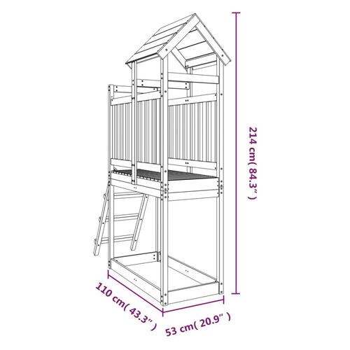 Udendørs legesæt 53x110x214 cm massivt fyrretræ