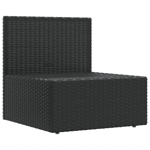 Midtermodul til havesofa med hynder polyrattan sort