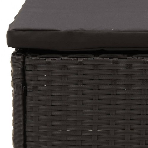Midtermodul til havesofa med hynder polyrattan sort