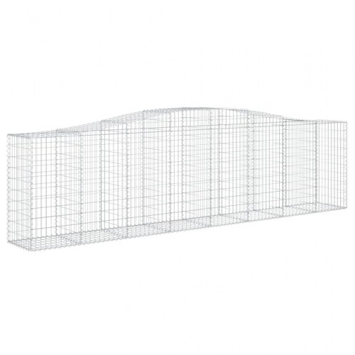 Buede gabionkurve 4 stk. 400x50x100/120 cm galvaniseret jern