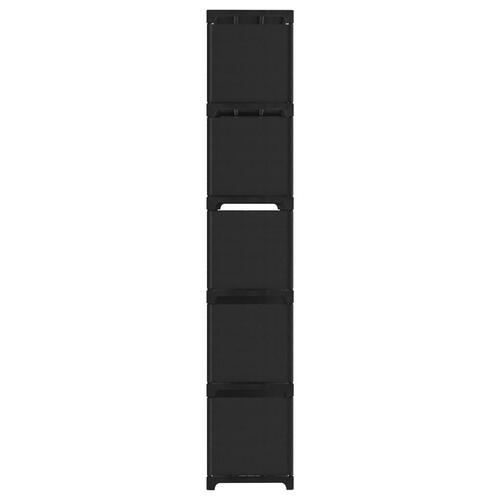 Reol med 15 rum 103x30x175,5 cm stof sort