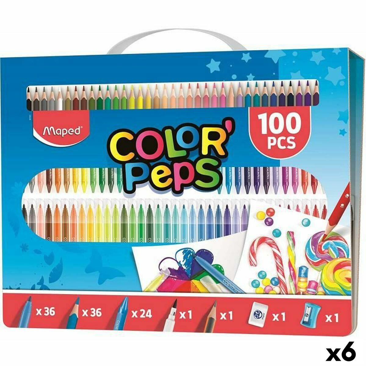 Farveblyanter Maped Multifarvet 100 Dele (6 enheder)