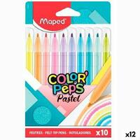 Sæt med Fiberpenne Maped Color' Peps Multifarvet 10 Dele (12 enheder)