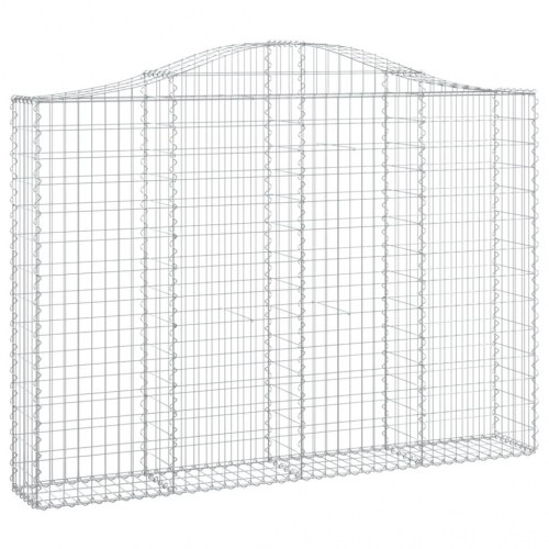 Buede gabionkurve 2 stk. 200x30x140/160 cm galvaniseret jern