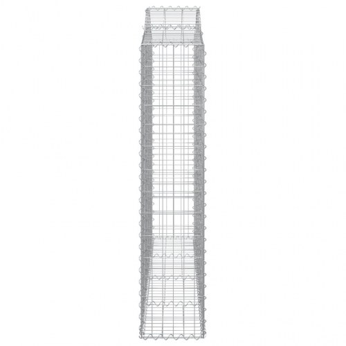 Buede gabionkurve 2 stk. 200x30x140/160 cm galvaniseret jern