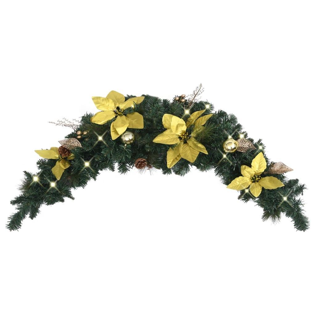 Julebue med LED-lys grøn 90 cm PVC