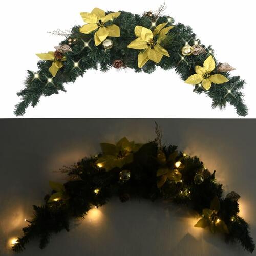 Julebue med LED-lys grøn 90 cm PVC