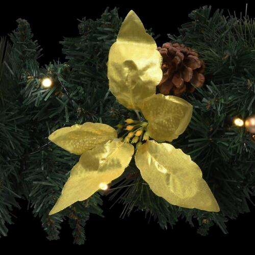 Julebue med LED-lys grøn 90 cm PVC