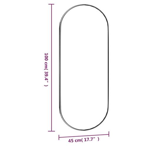 Vægspejl 45x100 cm ovalt glas