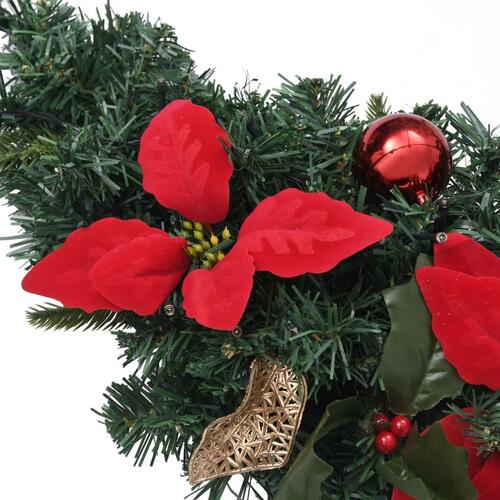 Julebue med LED-lys grøn 90 cm PVC