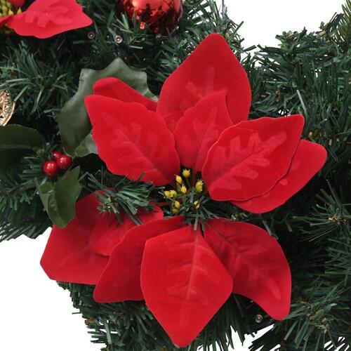 Julebue med LED-lys grøn 90 cm PVC