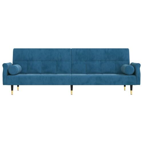Sovesofa med hynder velour blå