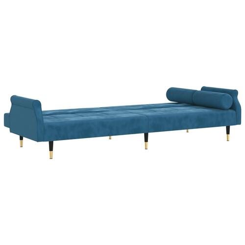 Sovesofa med hynder velour blå
