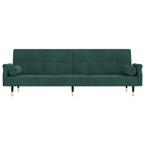 Sovesofa med hynder velour mørkegrøn