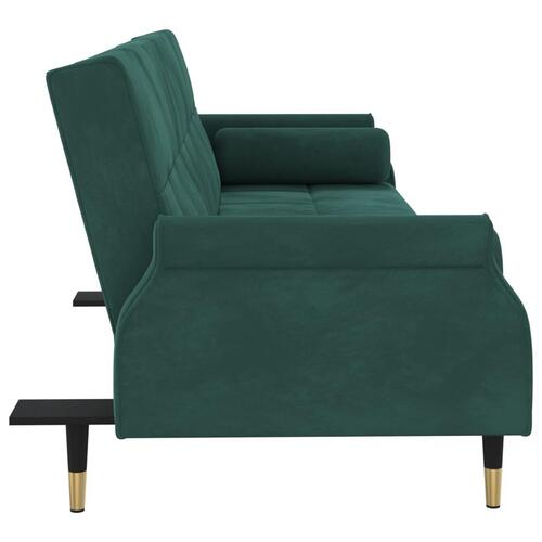 Sovesofa med hynder velour mørkegrøn