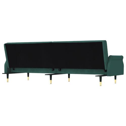 Sovesofa med hynder velour mørkegrøn