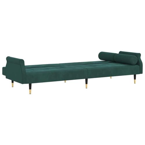 Sovesofa med hynder velour mørkegrøn