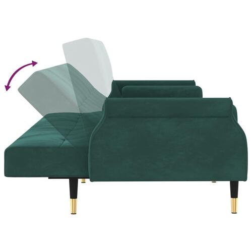 Sovesofa med hynder velour mørkegrøn