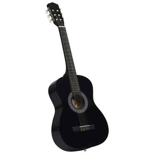 Klassisk guitar med taske for begyndere 3/4 36" sort