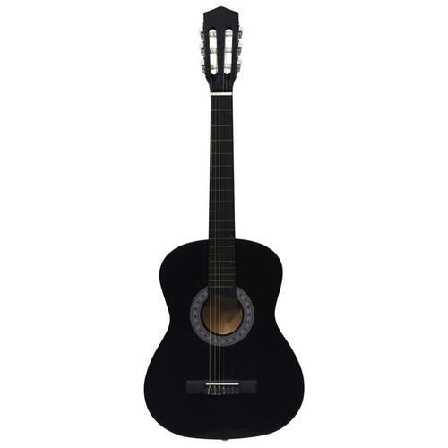 Klassisk guitar med taske for begyndere 3/4 36" sort