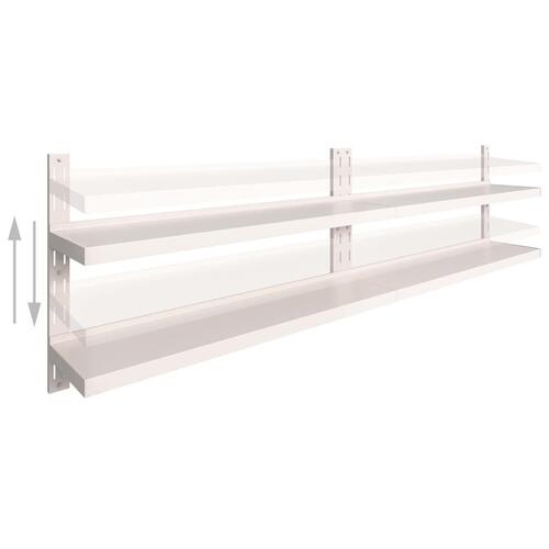 Væghylder i 2 niveauer 2 stk. 300x30 cm rustfrit stål