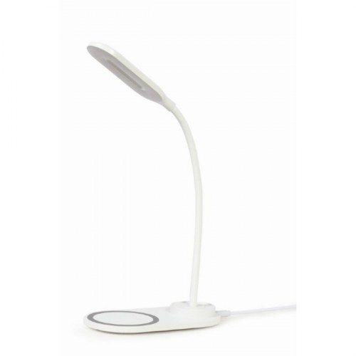 Bordlampe med trådløs oplader GEMBIRD TA-WPC10-LED-01-W - hvid
