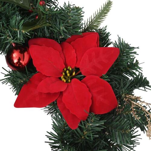 Julekrans med LED-lys 60 cm PVC grøn