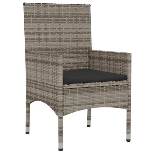Loungesæt til haven 4 dele med hynder polyrattan grå