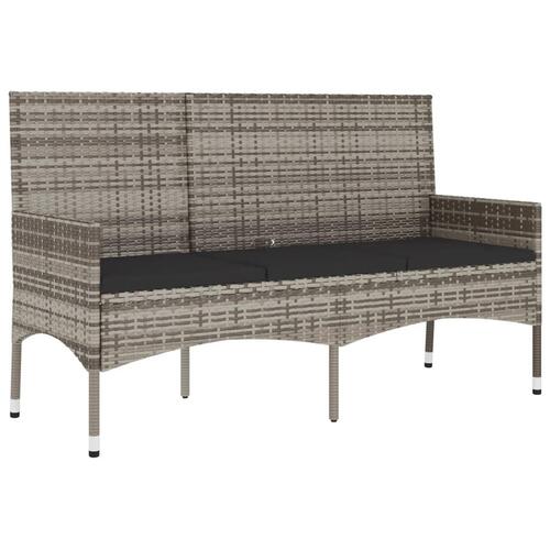 Loungesæt til haven 4 dele med hynder polyrattan grå