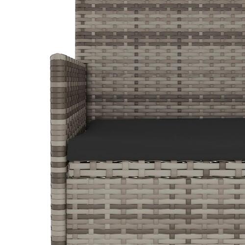 Loungesæt til haven 4 dele med hynder polyrattan grå