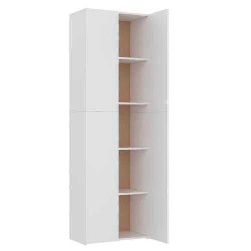 Kontorskab 60x32x190 cm konstrueret træ hvid