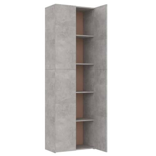 Kontorskab 60x32x190 cm konstrueret træ betongrå